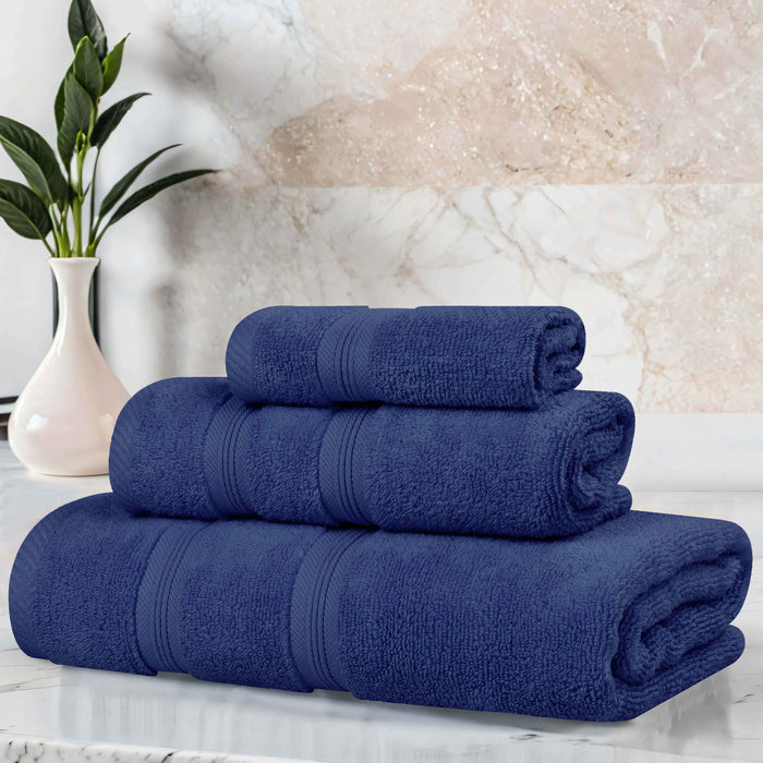 Smart Dry Zero Twist Cotton 3 Piece Solid Assorted Towel Set