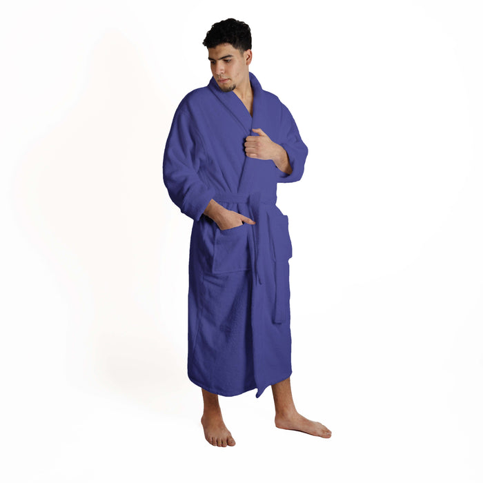 Classic Men's Bath Robe Turkish Cotton Bathrobe with Adjustable Belt