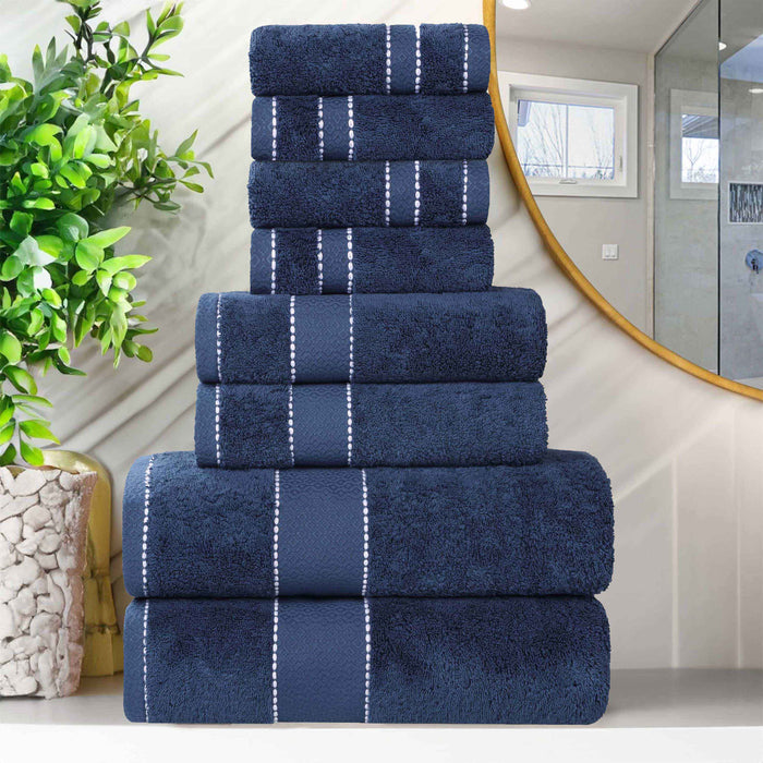 Niles Egypt Produced Giza Cotton Dobby Absorbent 8 Piece Towel Set