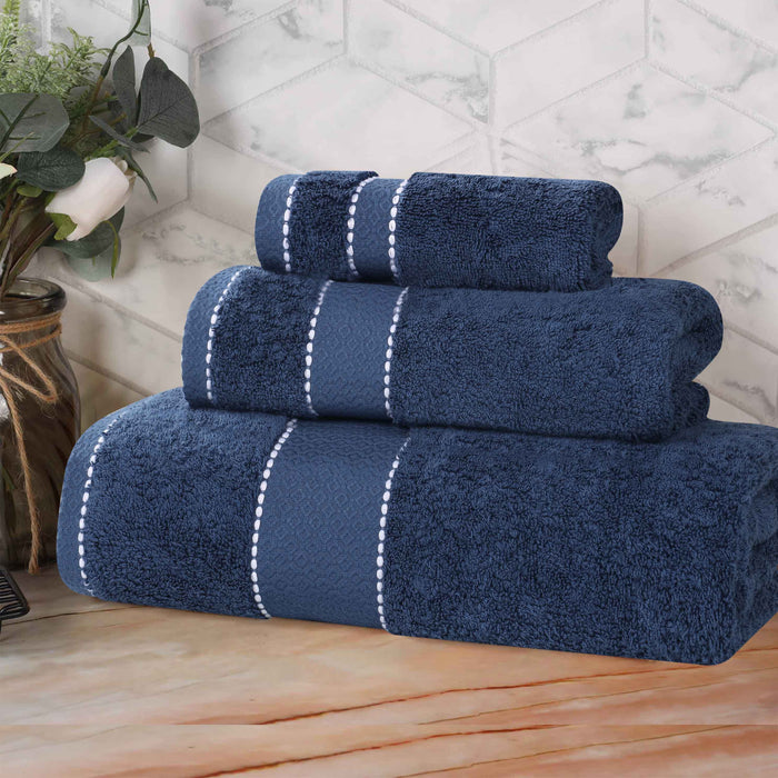 Niles Egypt Produced Giza Cotton Dobby Absorbent 3 Piece Towel Set