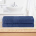 Cotton Eco Friendly 2 Piece Solid Bath Sheet Towel Set - Navy Blue