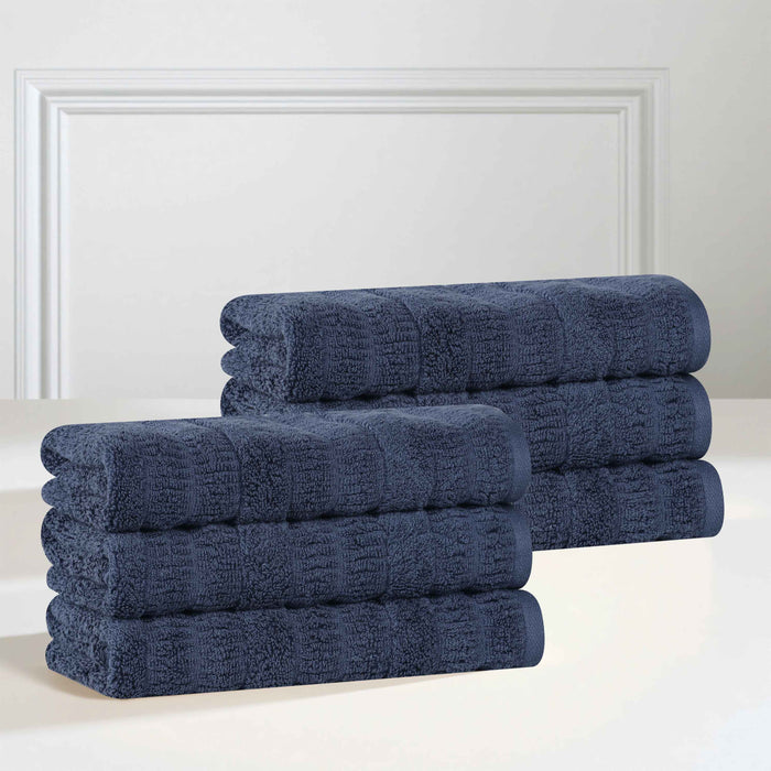 Mika Smart Twist Cotton Solid Hand Towels, Set of 6