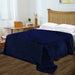 Fleece Plush Medium Weight Fluffy Decorative Blanket Or Throw - Navy Blue