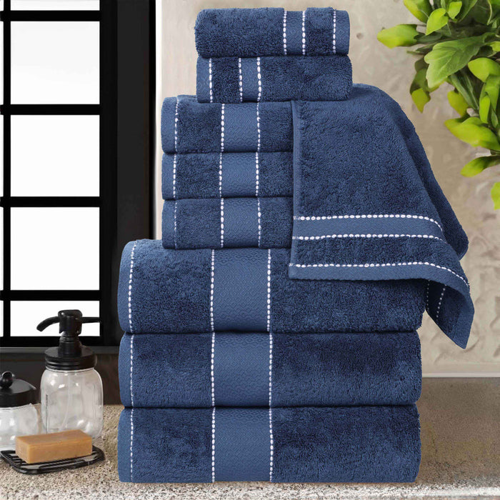 Niles Egypt Produced Giza Cotton Dobby Absorbent 9 Piece Towel Set