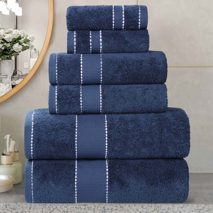 Niles Egypt Produced Giza Cotton Dobby Absorbent 6 Piece Towel Set