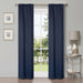 Blackout Solid Shimmer Grommet Curtain Panel Set 26" - NavyBlue