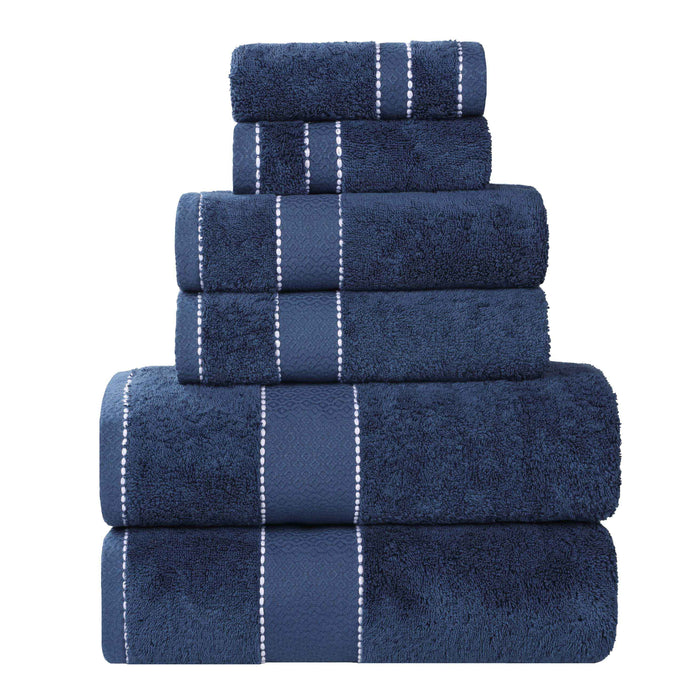 Niles Egypt Produced Giza Cotton Dobby Absorbent 6 Piece Towel Set