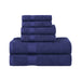 Kendell Egyptian Cotton 6 Piece Towel Set with Dobby Border - NavyBlue