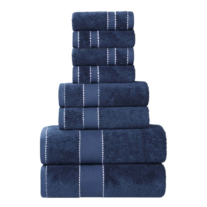 Niles Egypt Produced Giza Cotton Dobby Absorbent 8 Piece Towel Set