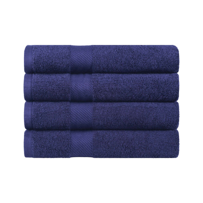 Kendell Egyptian Cotton 4 Piece Bath Towel Set with Dobby Border - Blue Nile Mills