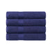 Kendell Egyptian Cotton 4 Piece Bath Towel Set with Dobby Border - NavyBlue