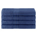 Cotton Eco-Friendly 4 Piece Solid Bath Towel Set - Navy Blue