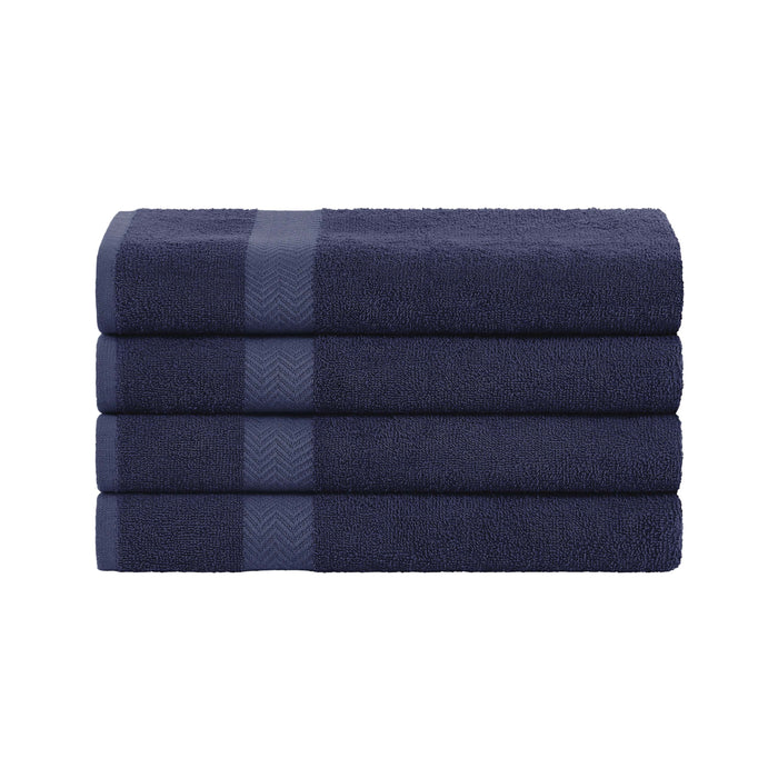 Franklin Cotton Eco Friendly 4 Piece Bath Towel Set - NavyBlue
