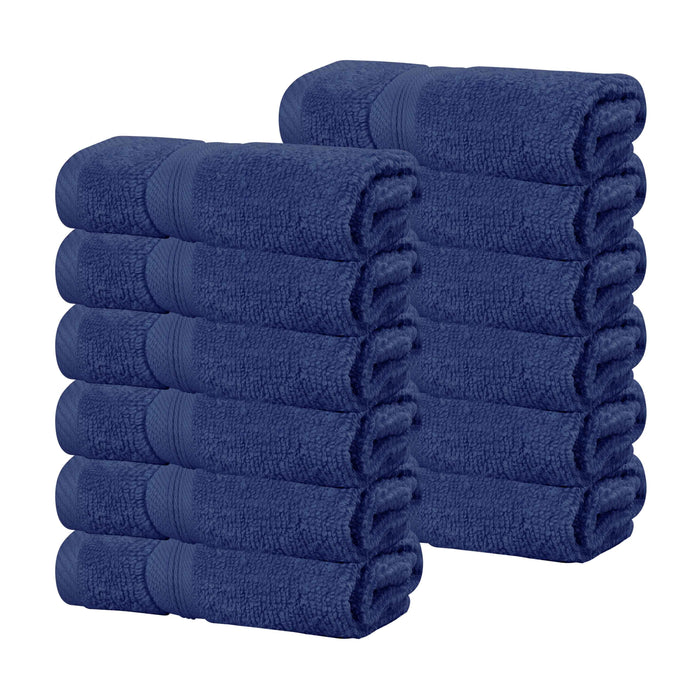 Smart Dry Zero Twist Cotton Solid Washcloth Face Towels, Set of 12