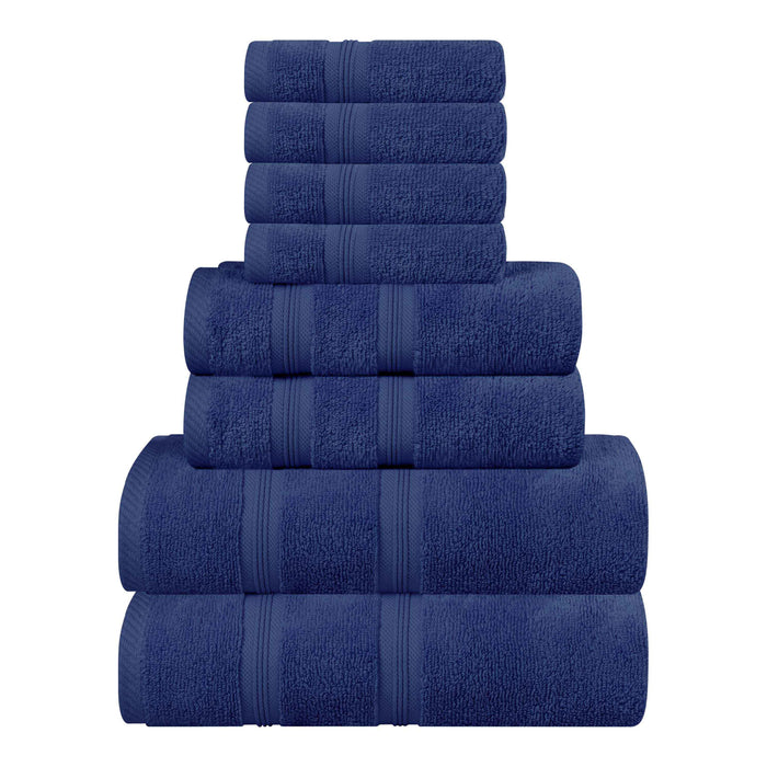 Smart Dry Zero Twist Cotton 8 Piece Solid Assorted Towel Set