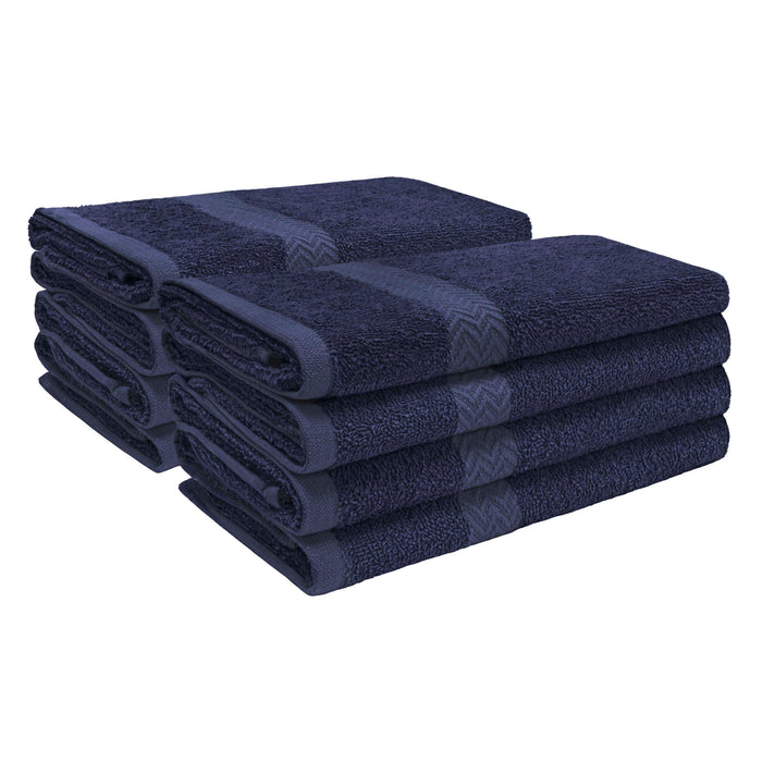 Franklin Cotton Eco Friendly 8 Piece Hand Towel Set - NavyBlue