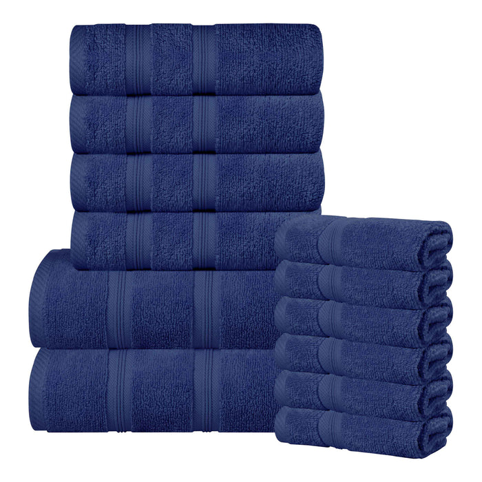 Smart Dry Zero Twist Cotton 12 Piece Solid Assorted Towel Set