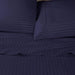 Egyptian Cotton 600 Thread Count 2 Piece Striped Pillowcase Set - Navy Blue
