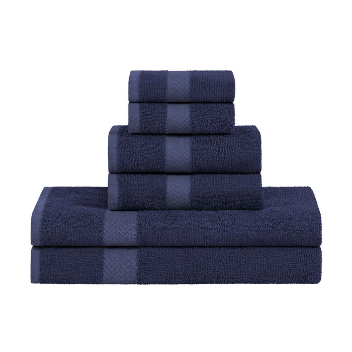 Frankly Eco Friendly Cotton 6 Piece Towel Set - NavyBlue