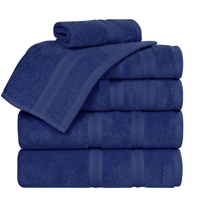 Smart Dry Zero Twist Cotton 6 Piece Solid Assorted Towel Set