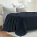Milan Cotton Textured Striped Lightweight Woven Blanket - NavyBlue