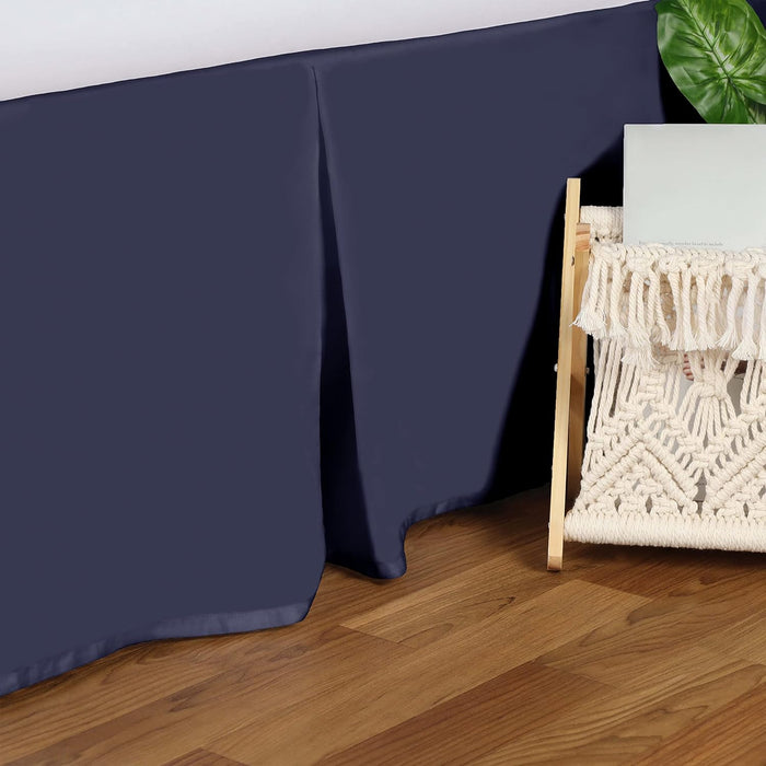 Egyptian Cotton 300 Thread Count Solid Bed Skirt - NavyBlue