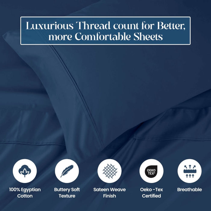 1200 Thread Count Egyptian Cotton 2 Piece Pillowcase Set