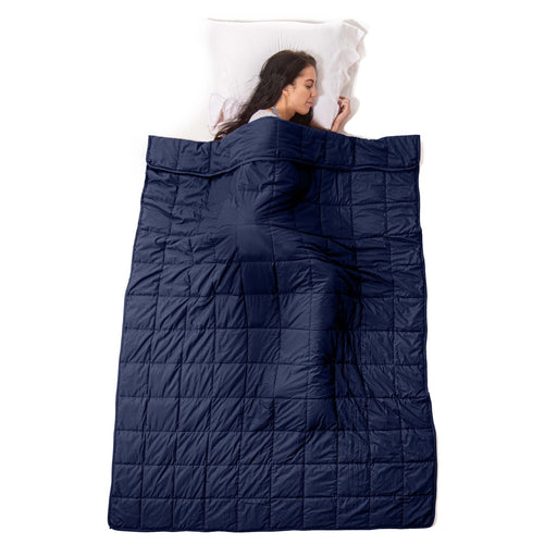 Quilted Microfiber Weighted Throw Blanket - Navy Blue