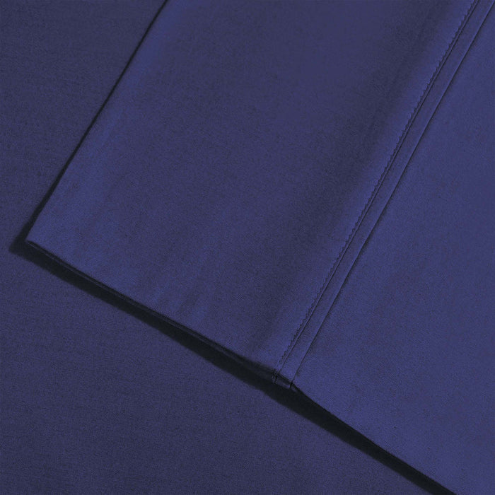 800 Thread Count Cotton Blend Solid Deep Pocket Sheet Set - NavyBlue