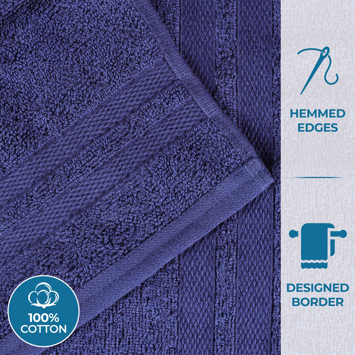 Cotton Ultra Soft 6 Piece Solid Towel Set - NavyBlue