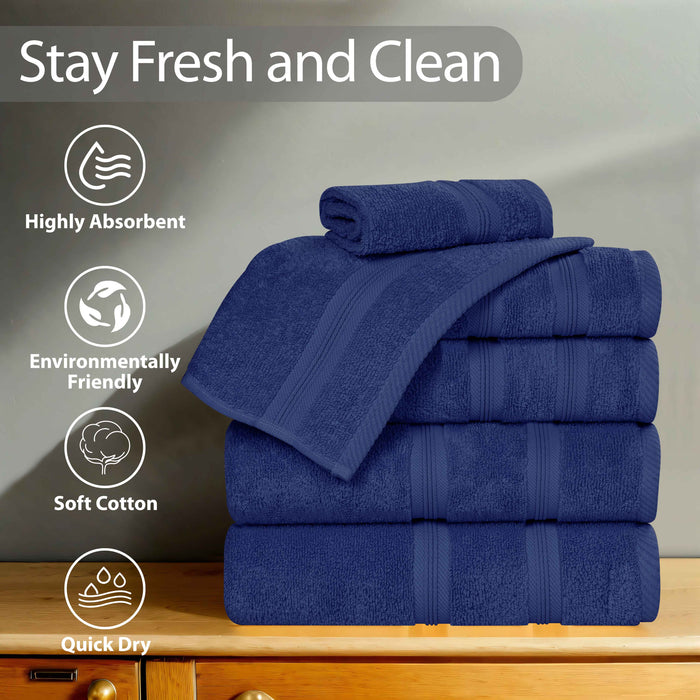 Smart Dry Zero Twist Cotton Solid Washcloth Face Towels, Set of 12