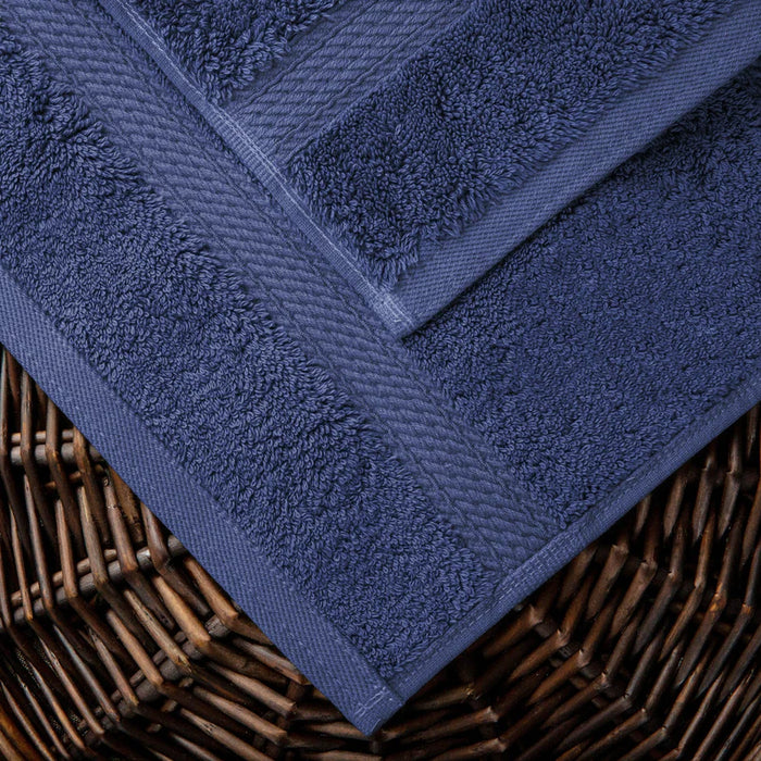 Egyptian Cotton Pile Solid 10-Piece Towel Set - NavyBlue