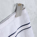 Turkish Cotton Ultra-Plush Solid 6 Piece Highly Absorbent Hand Towel Set - White/Navy Blue