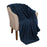 Boho Knit Jacquard Fleece Plush Fluffy Blanket - Navy Blue