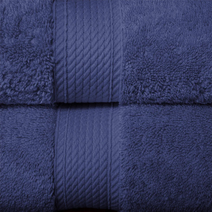 Egyptian Cotton Pile Solid 10-Piece Towel Set - NavyBlue