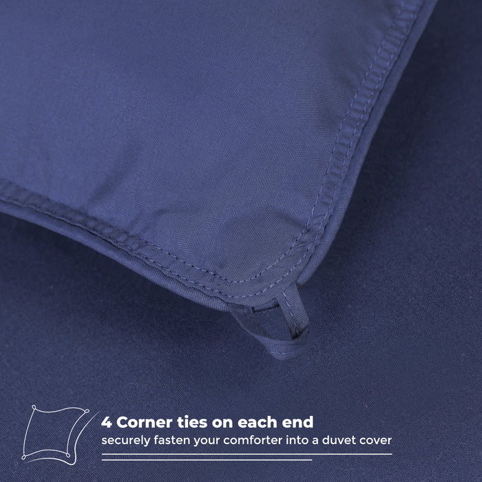 Brushed Microfiber Reversible Comforter - Navy Blue