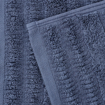 Mika Smart Twist Cotton Solid Vertical Ribbed Bath Towels, Set of 2 - Blue Nile Mills