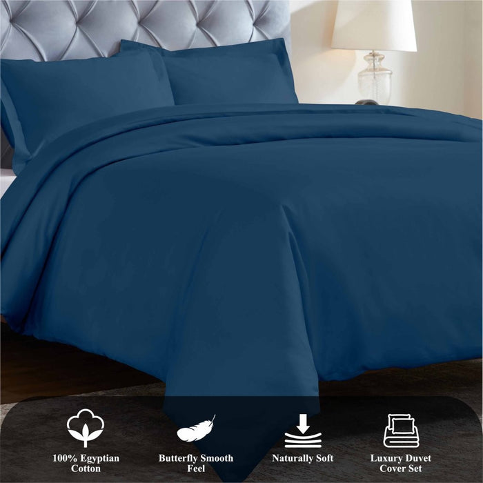 1200 Thread Count Egyptian Solid Cotton Duvet Cover Set