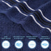 Sadie Zero Twist Cotton Solid Jacquard Floral Motif 6 Piece Towel Set - Navy Blue