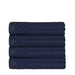 Cotton Ribbed Textured Highly Absorbent 4 Piece Hand Towel Set - Navy Blue