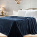 Classic Solid Fleece Plush Medium Weight Fluffy Soft Blanket - NavyBlue