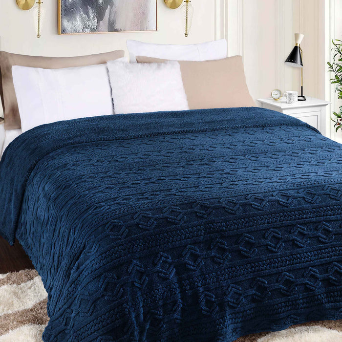 Arctic Boho Jacquard Plush Fleece Blanket