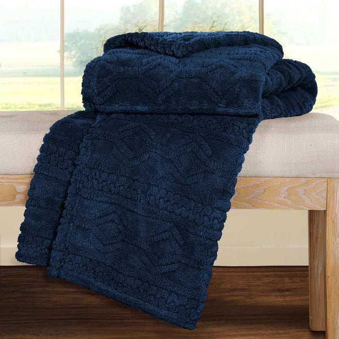 Arctic Boho Jacquard Plush Fleece Blanket