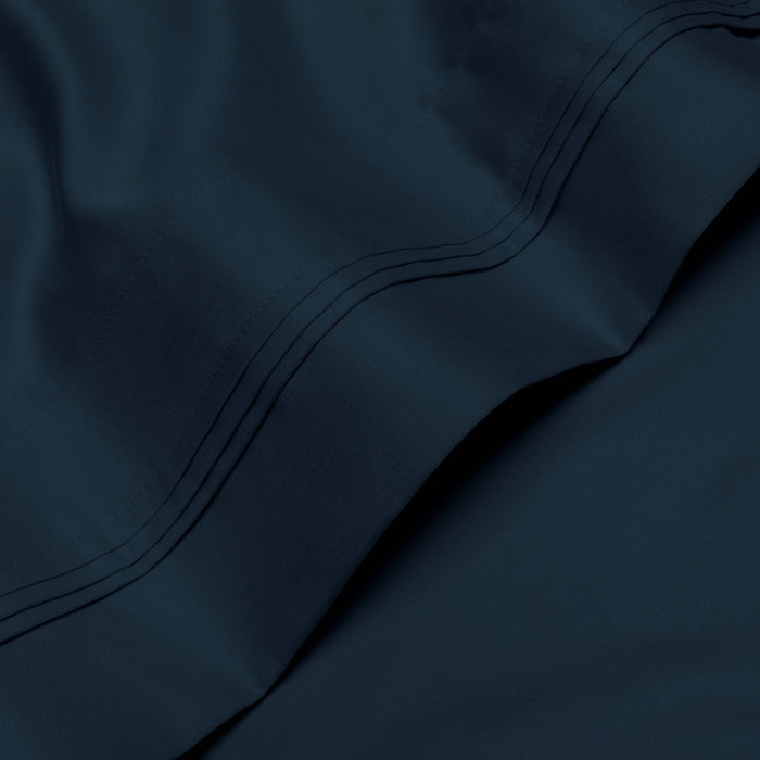 1000 Thread Count Egyptian Cotton Bed Sheet Set Olympic Queen - NavyBlue