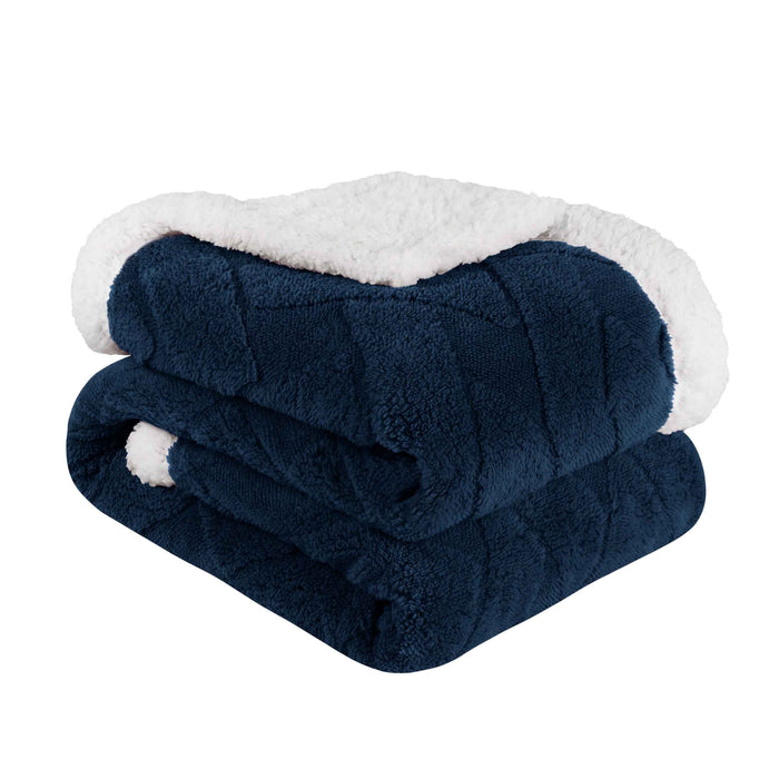 Nuuk Reversible Jacquard Lattice Plush Sherpa Fleece Blanket