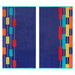 Neon Tiles Oversized 2 Piece Beach Towel Set - CeruleanBlue