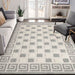 Geometric Greek Key Rug Indoor Outdoor Area Rugs - Cream