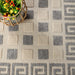 Geometric Greek Key Rug Indoor Outdoor Area Rugs - Cream