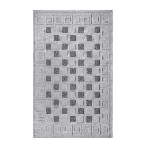 Geometric Greek Key Rug Indoor Outdoor Area Rugs - Grey