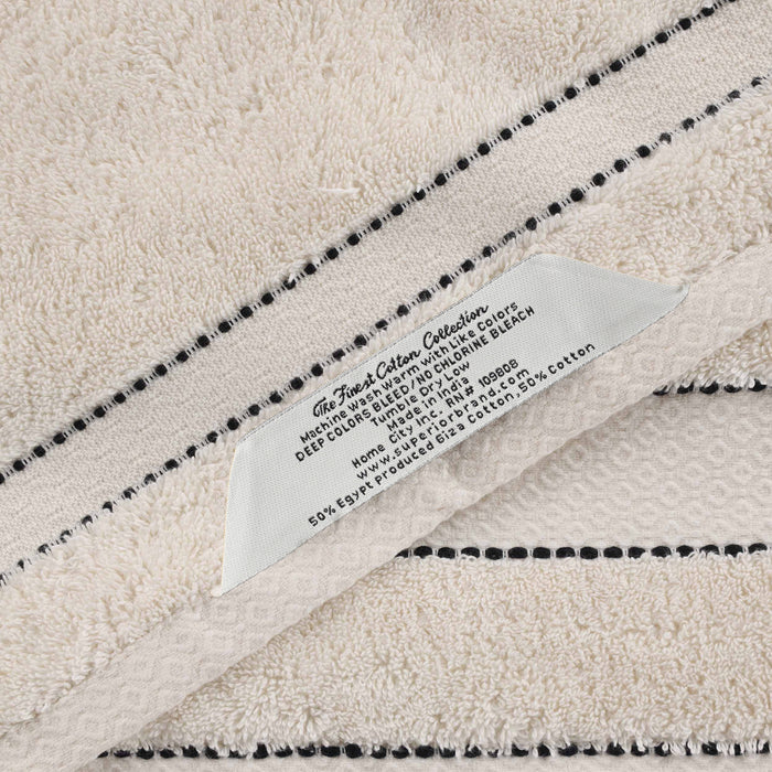 Niles Egypt Produced Giza Cotton Dobby Ultra-Plush 12 Piece Towel Set - Ivory